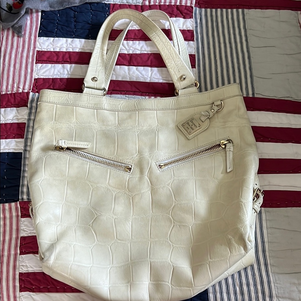 Dooney & Bourke Cream Sara Textured Tote